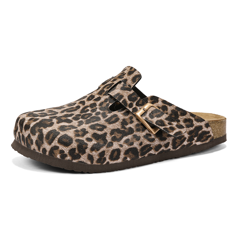 Men'S Shoes Birkenstock - Pantoufles en liège imprimé léopard, demi-chaussures