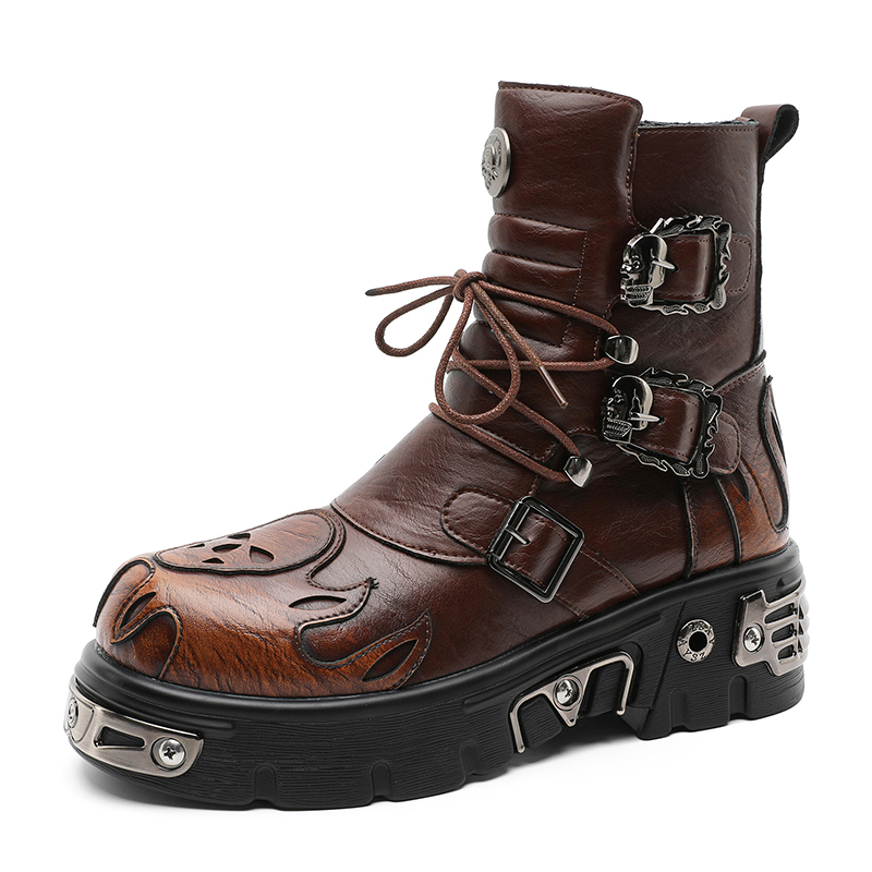 Men'S Shoes With Height Increase - Bottes de moto pour hommes style