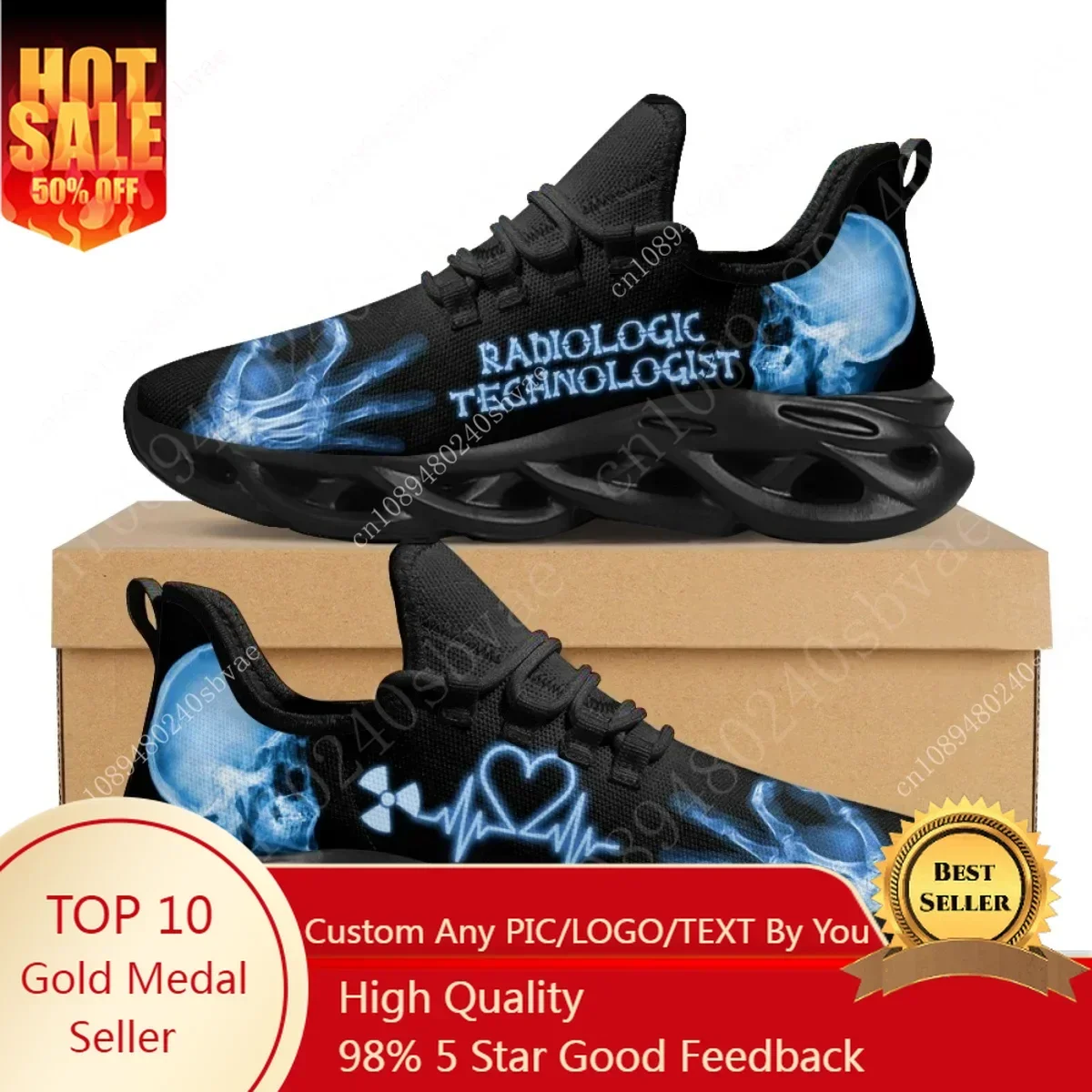Men'S Shoes No Laces - Baskets pour technologistes radiologiques, chaussures squelette