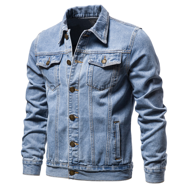 Men'S Shoes With Jeans - 2025 automne Hommes solide Denim vestes