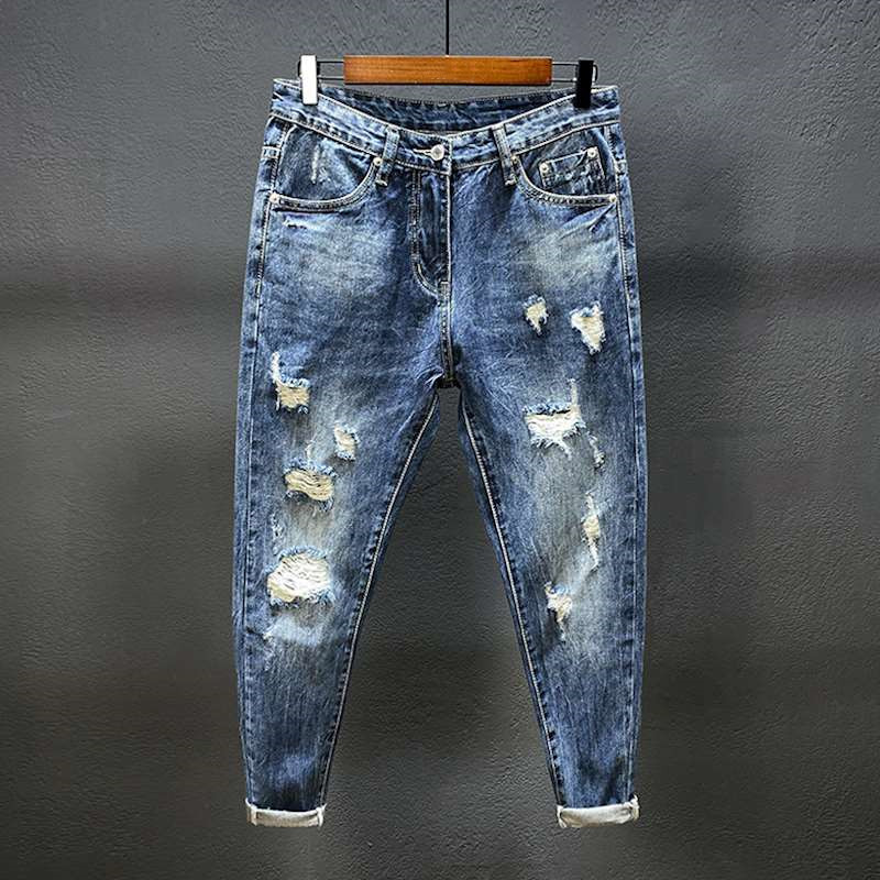 Jean à neuf points avec trous  - Men'S Shoes With Jeans avis et prix