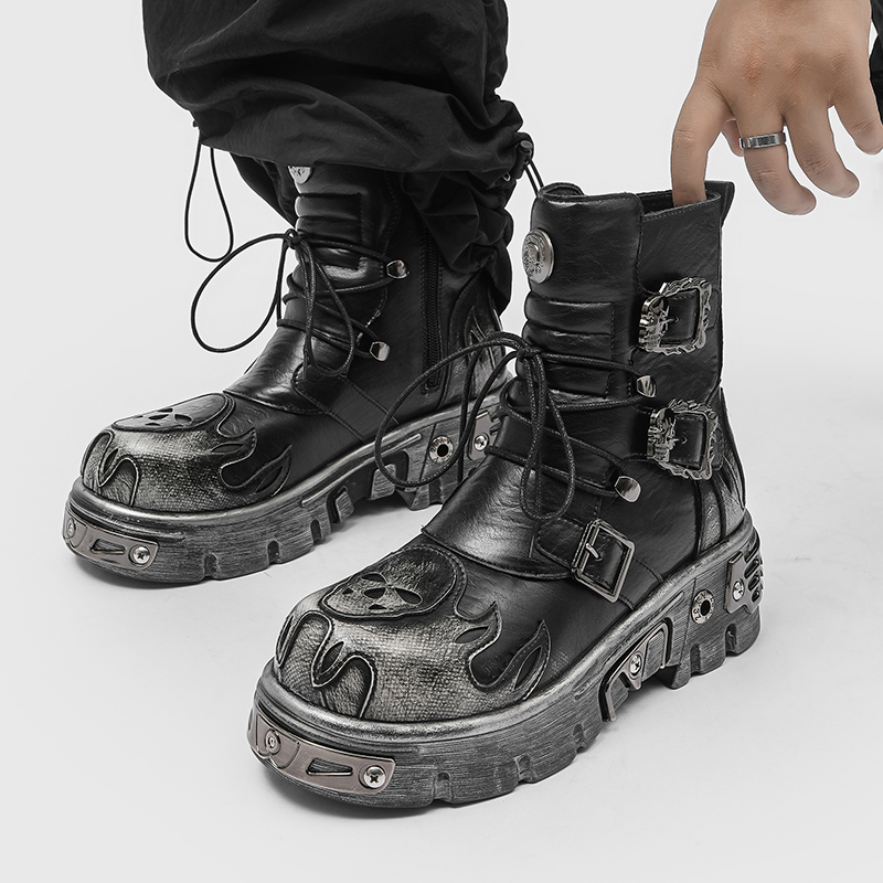 Bottes de moto pour hommes sty - Men'S Shoes With Height Increase avis et prix