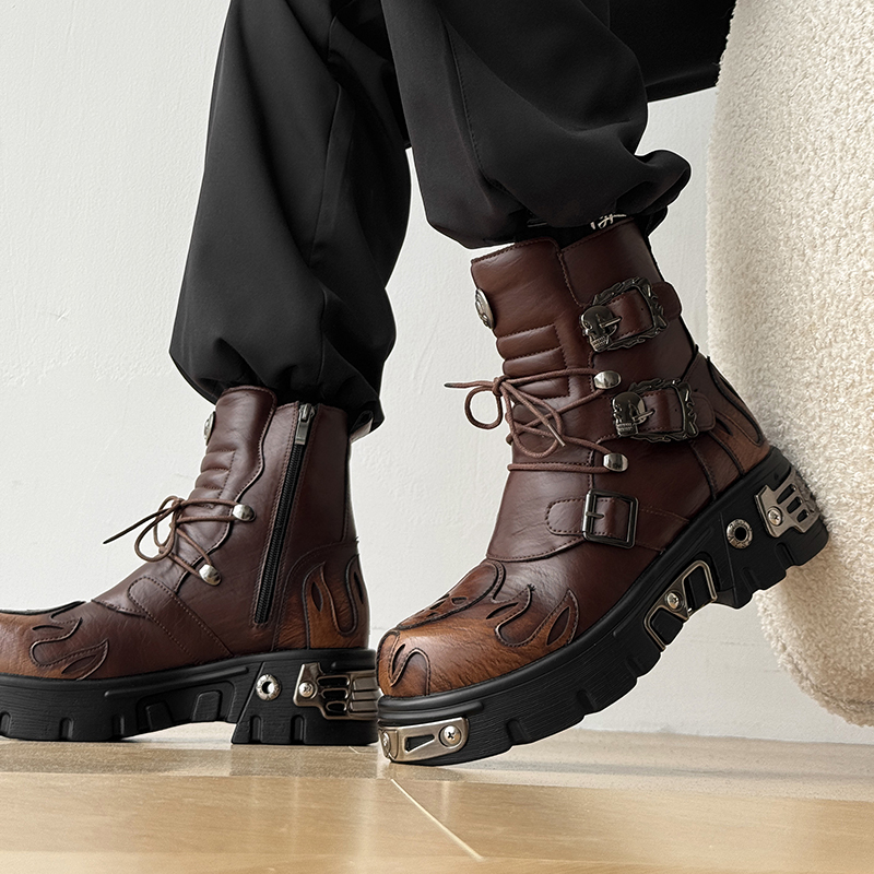 Bottes de moto pour hommes sty - Men'S Shoes With Height Increase avis et prix